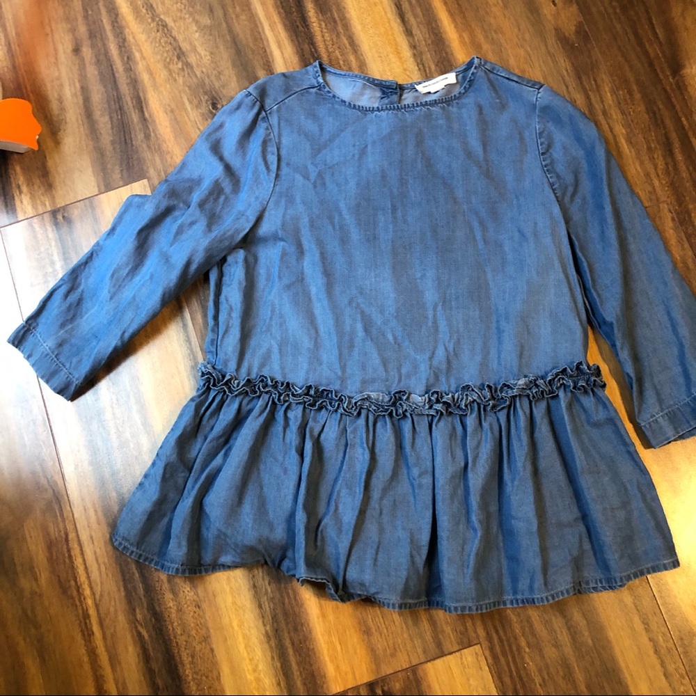 Jean peplum top; Size Small